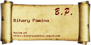 Bihary Pamina névjegykártya